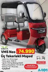 VOLTA VM5 NEO ÜÇ TEKERLEKLİ ELEKTRİKLİ MOPED  MOTOSİKLET fiyat ve kampanya bilgisi